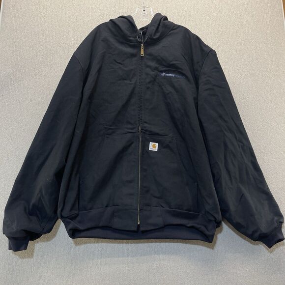 Vintage Carhartt Jacket Men's XXL Tall Canvas Duck Hooded Work Lined J131 BLK - Picture 11 of 11